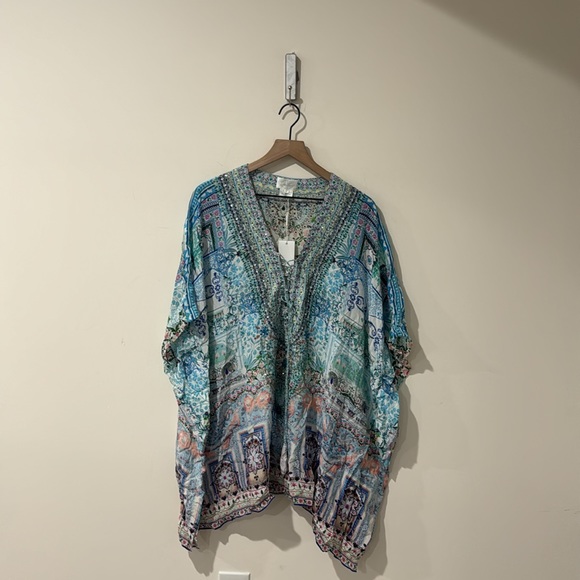 NEW • Camilla • Women’s Short Lace Up Kaftan Lovers Retreat Swimsuit Cover Up OS - Picture 2 of 4